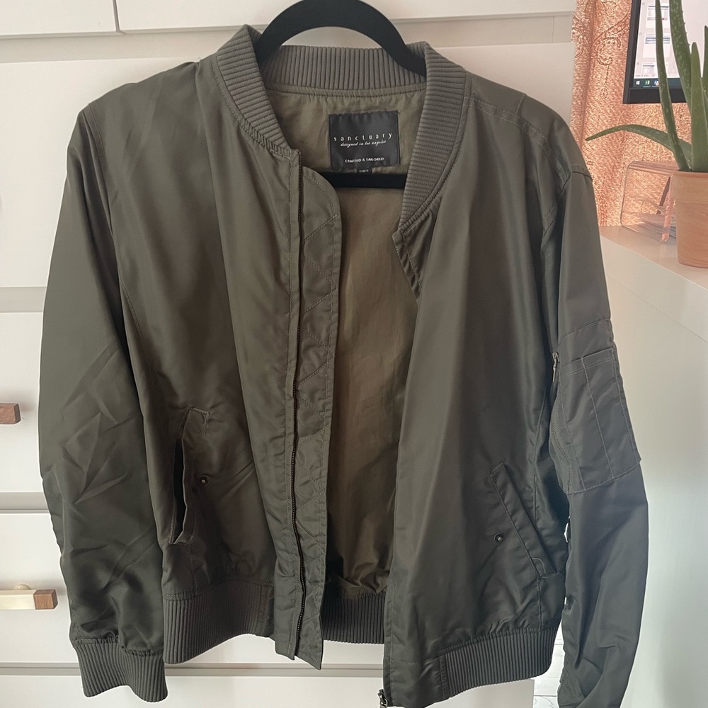 Sanctuary army green bomber jacket